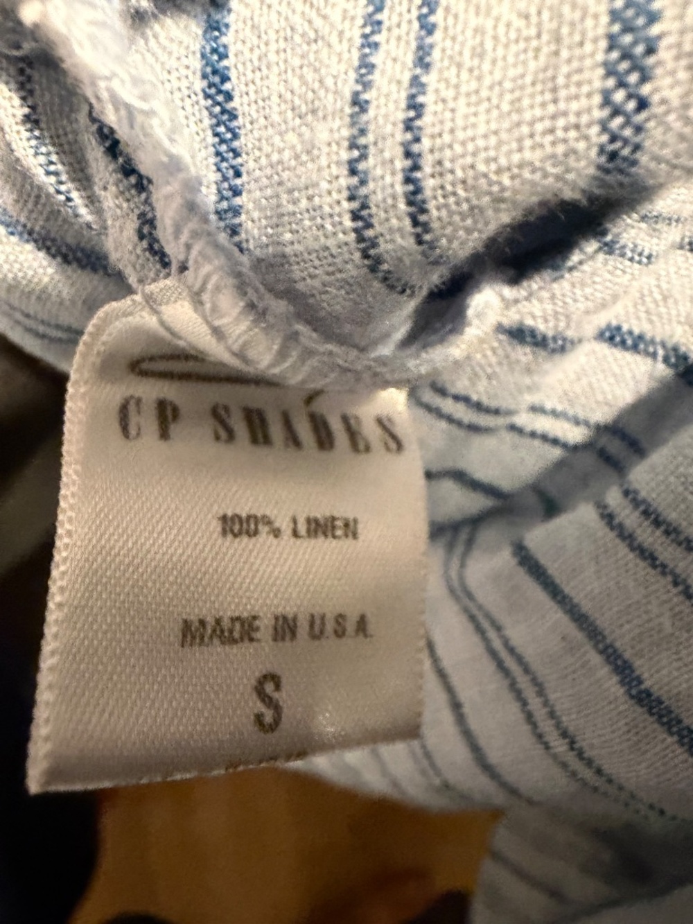 CP Shades Blue Striped Regina Linen Cap Sleeve Tunic Size S - Picture 6 of 6